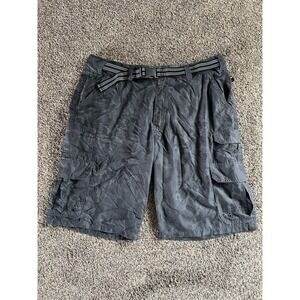 Denali Mens Grey Camo Hybrid Cargo Shorts Size 36 Quick Dry Belted Outdoor